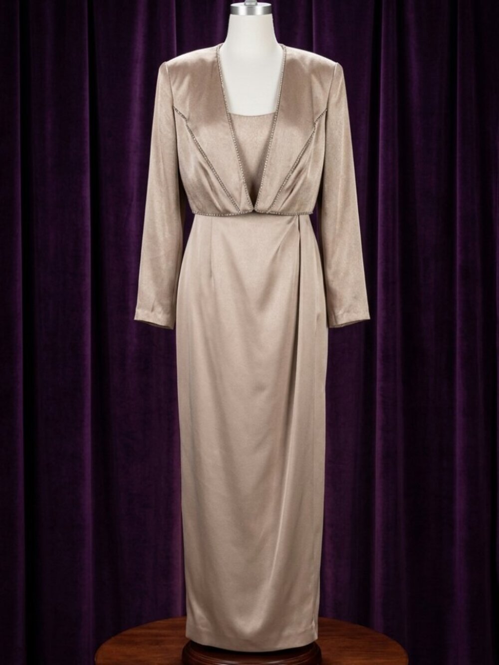 Vintage‎ Dave & Johnny 90s Two-piece Rhinestone Gown